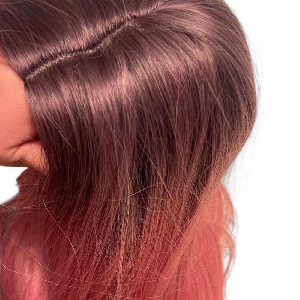 Rose Brown to Pink Ombré Lace Front Wig - Unbranded